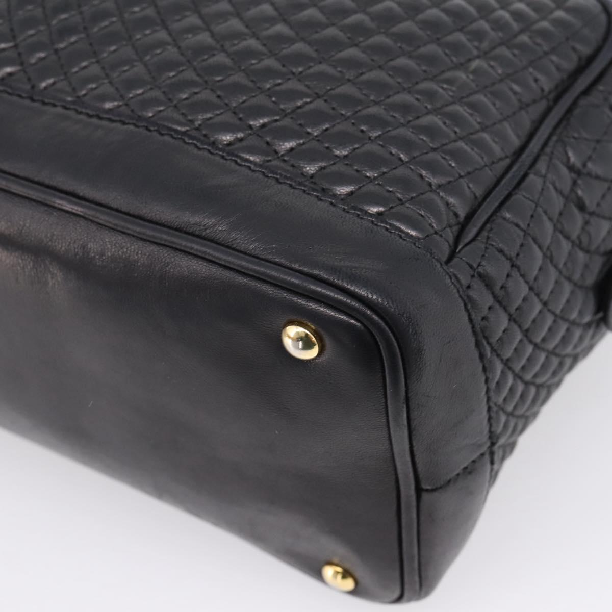 Bally Hand Bag Leather 2way Black Gold Auth 207025