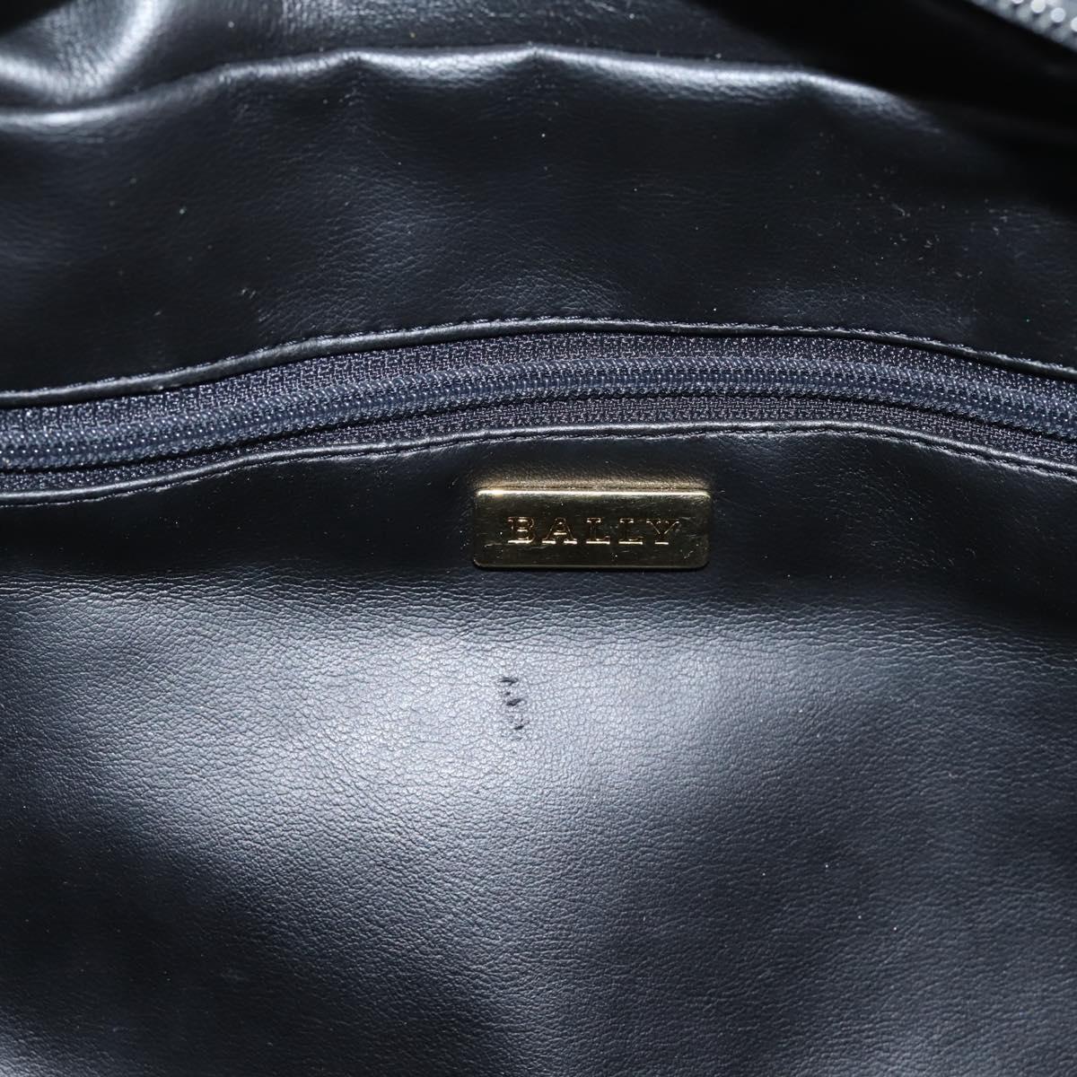 Bally Hand Bag Leather 2way Black Gold Auth 207025