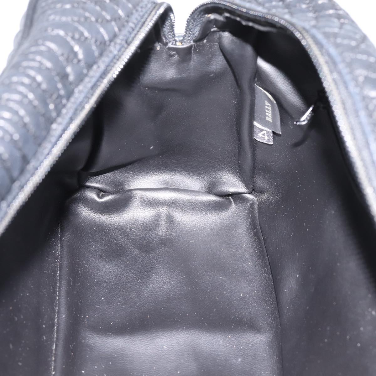 Bally Hand Bag Leather 2way Black Gold Auth 207025