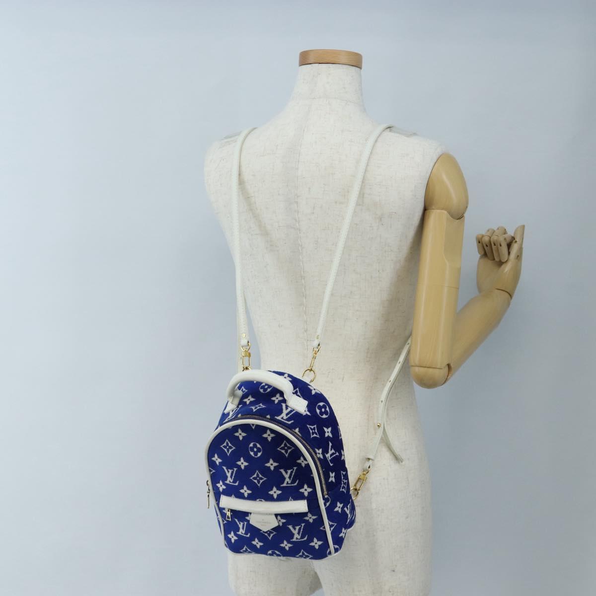 LOUIS VUITTON Jacquard Velvet Palm Spring Mini Backpack M46207 LV Auth 207040M
