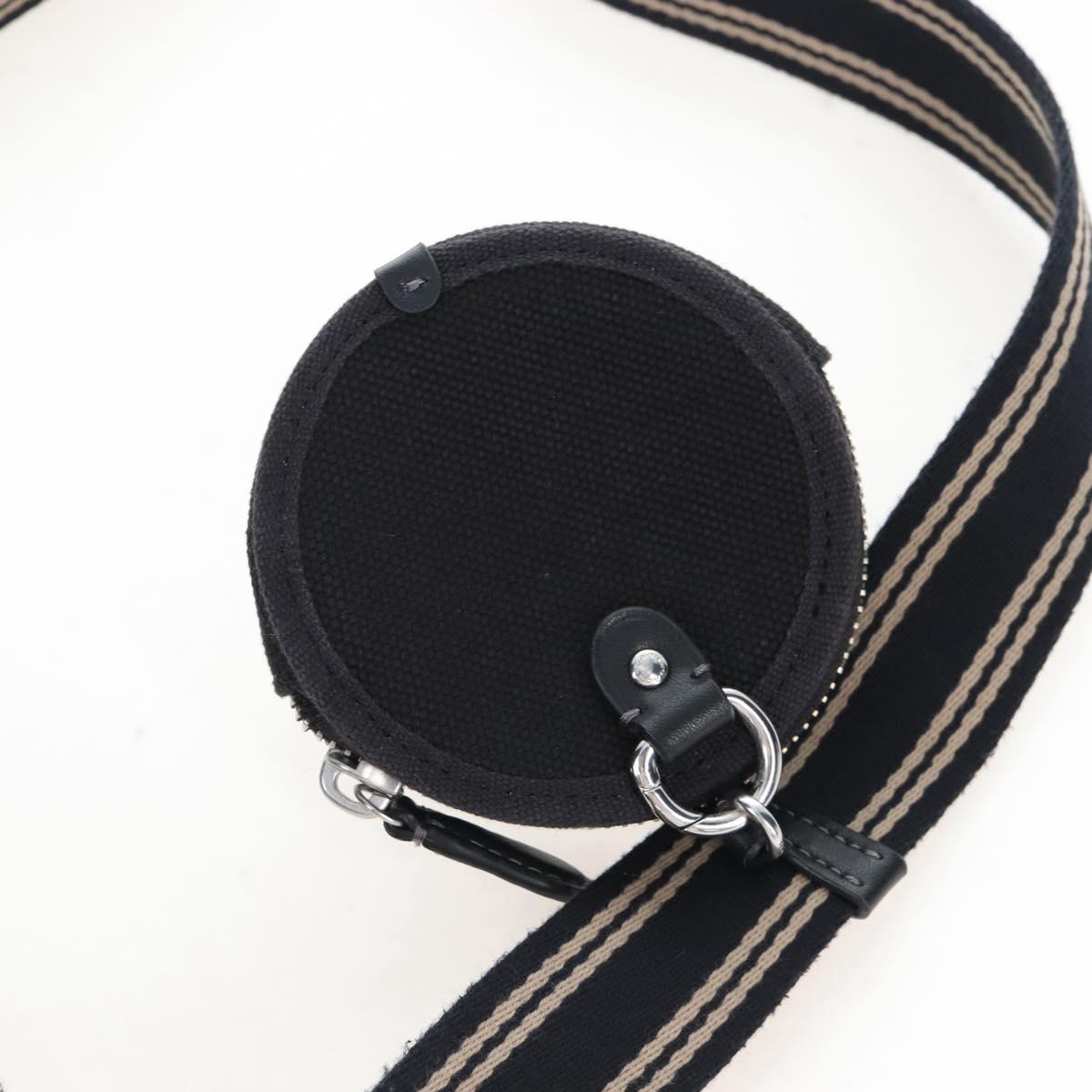 Coach Snoopy Shoulder Bag Canvas Black Silver Auth 207042A