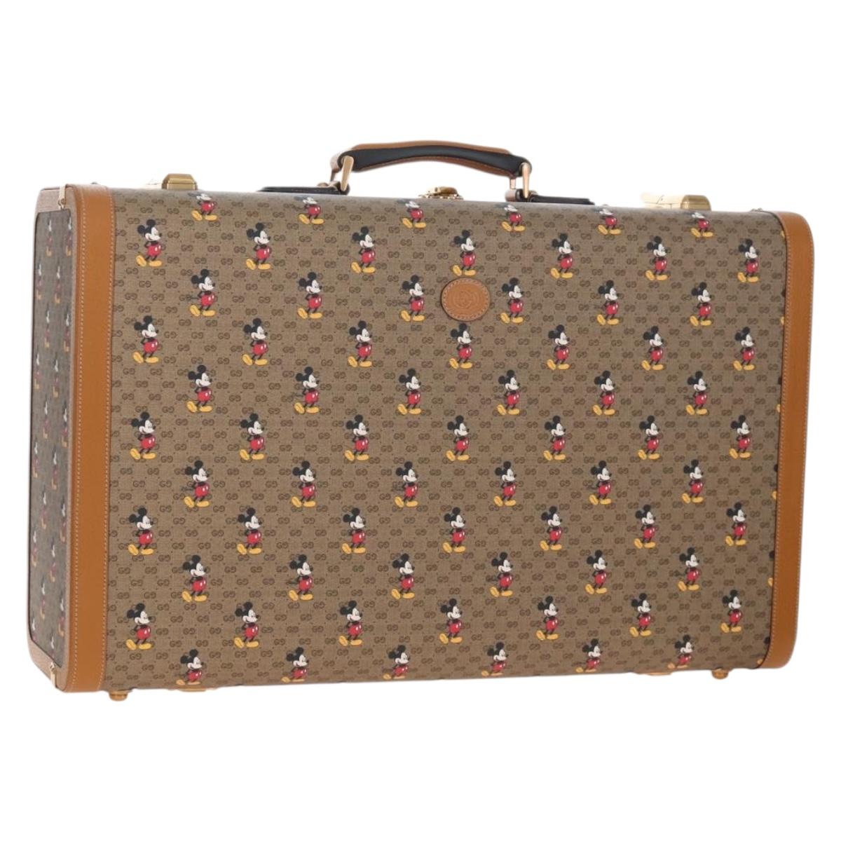 GUCCI x Disney Mickey Mouse Micro GG Supreme Suitcase PVC 602675 Auth 207045SM