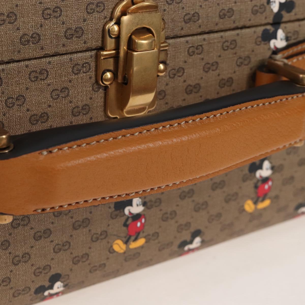 GUCCI x Disney Mickey Mouse Micro GG Supreme Suitcase PVC 602675 Auth 207045SM
