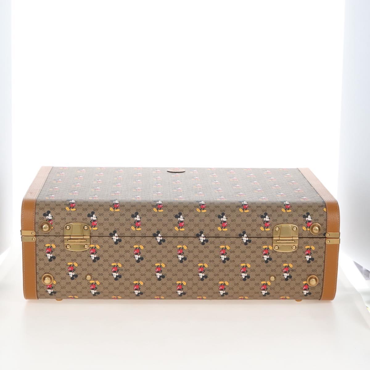 GUCCI x Disney Mickey Mouse Micro GG Supreme Suitcase PVC 602675 Auth 207045SM