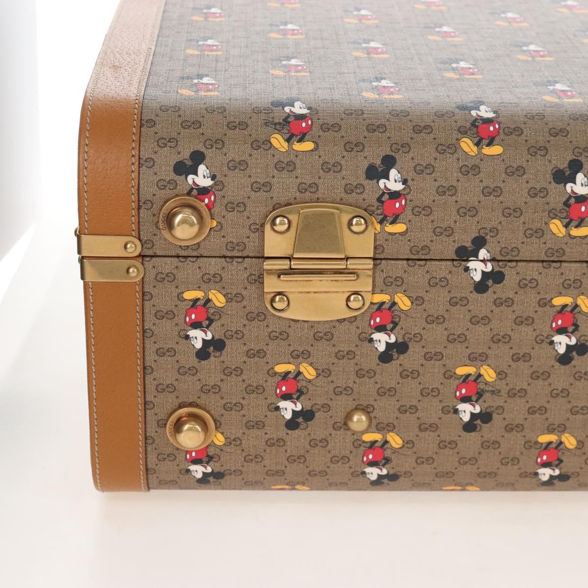 GUCCI x Disney Mickey Mouse Micro GG Supreme Suitcase PVC 602675 Auth 207045SM