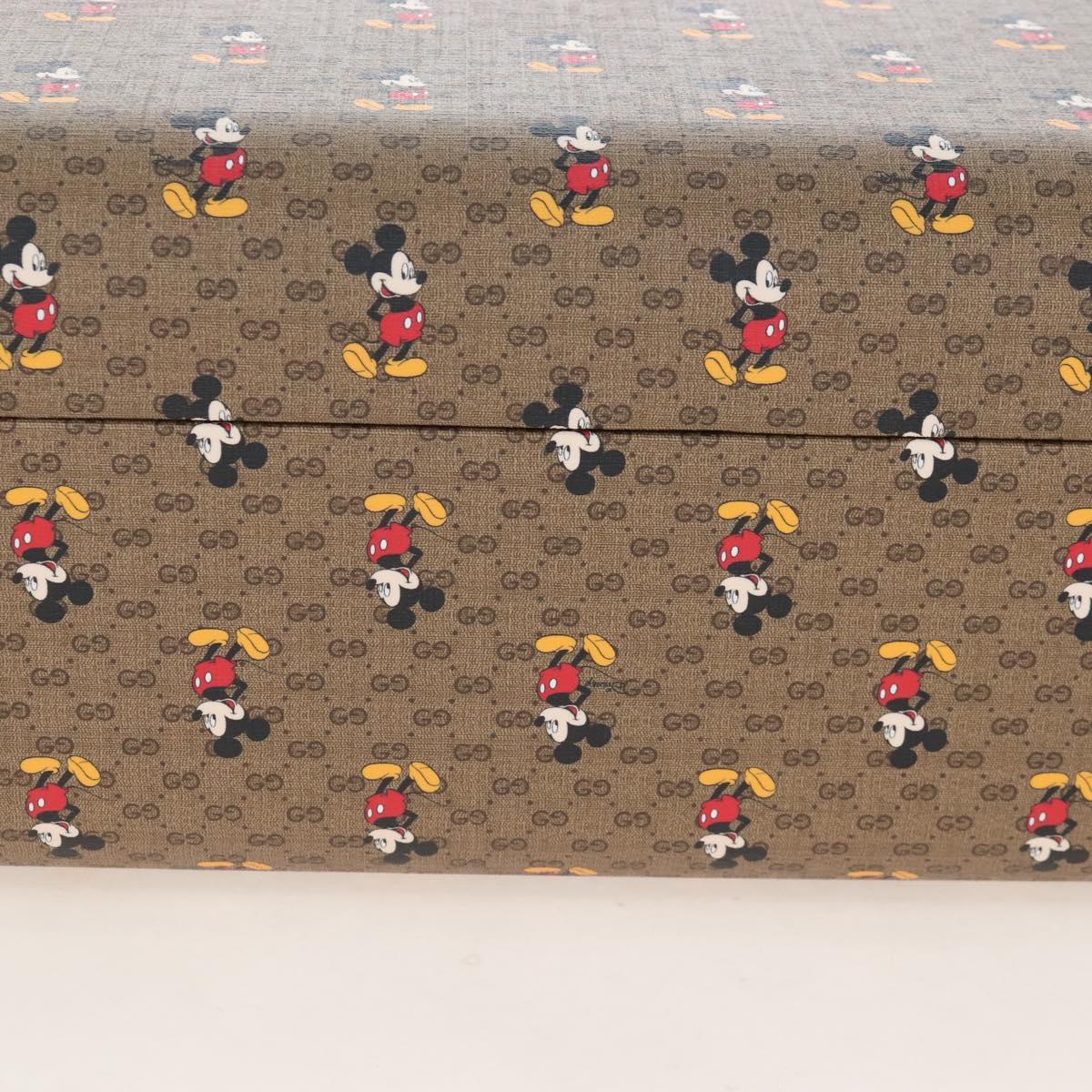 GUCCI x Disney Mickey Mouse Micro GG Supreme Suitcase PVC 602675 Auth 207045SM