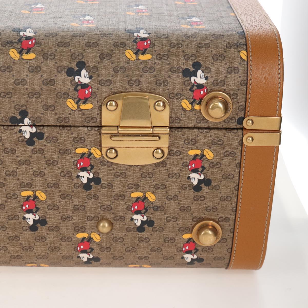 GUCCI x Disney Mickey Mouse Micro GG Supreme Suitcase PVC 602675 Auth 207045SM