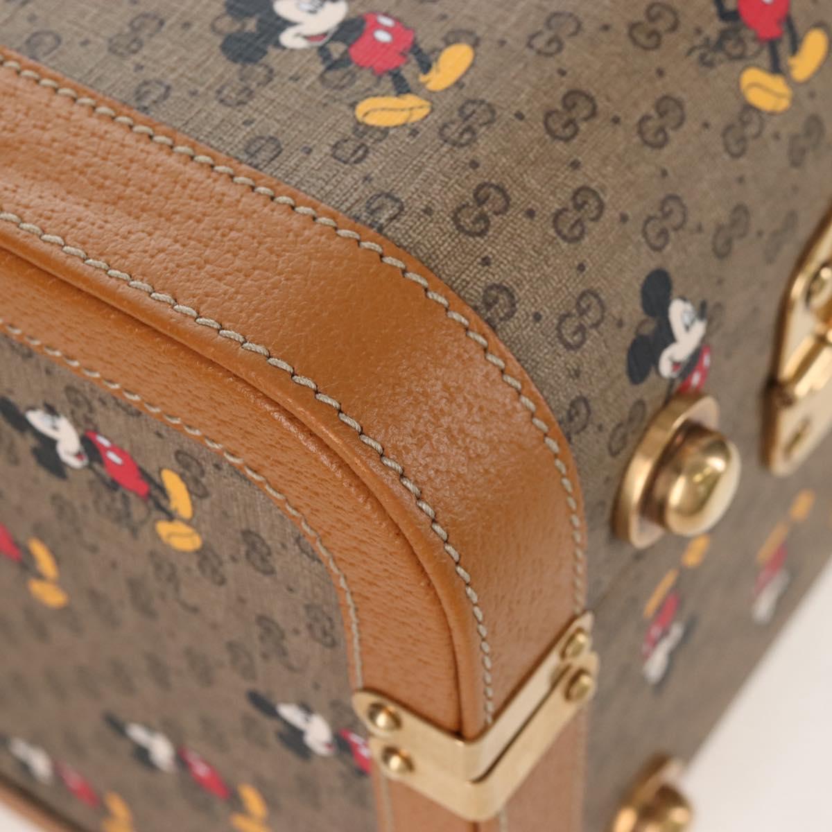 GUCCI x Disney Mickey Mouse Micro GG Supreme Suitcase PVC 602675 Auth 207045SM
