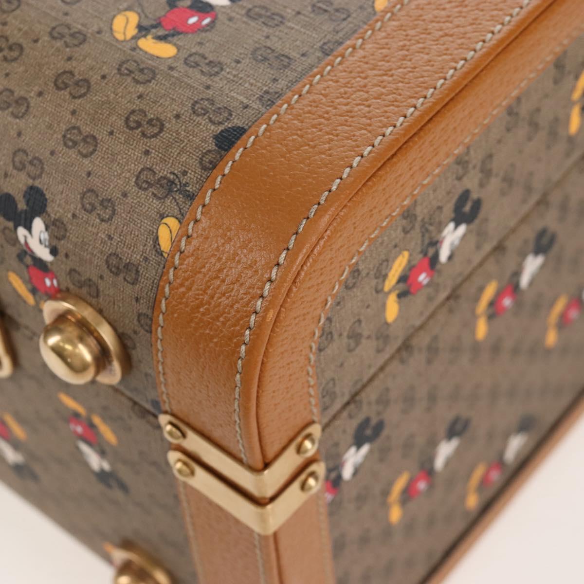 GUCCI x Disney Mickey Mouse Micro GG Supreme Suitcase PVC 602675 Auth 207045SM