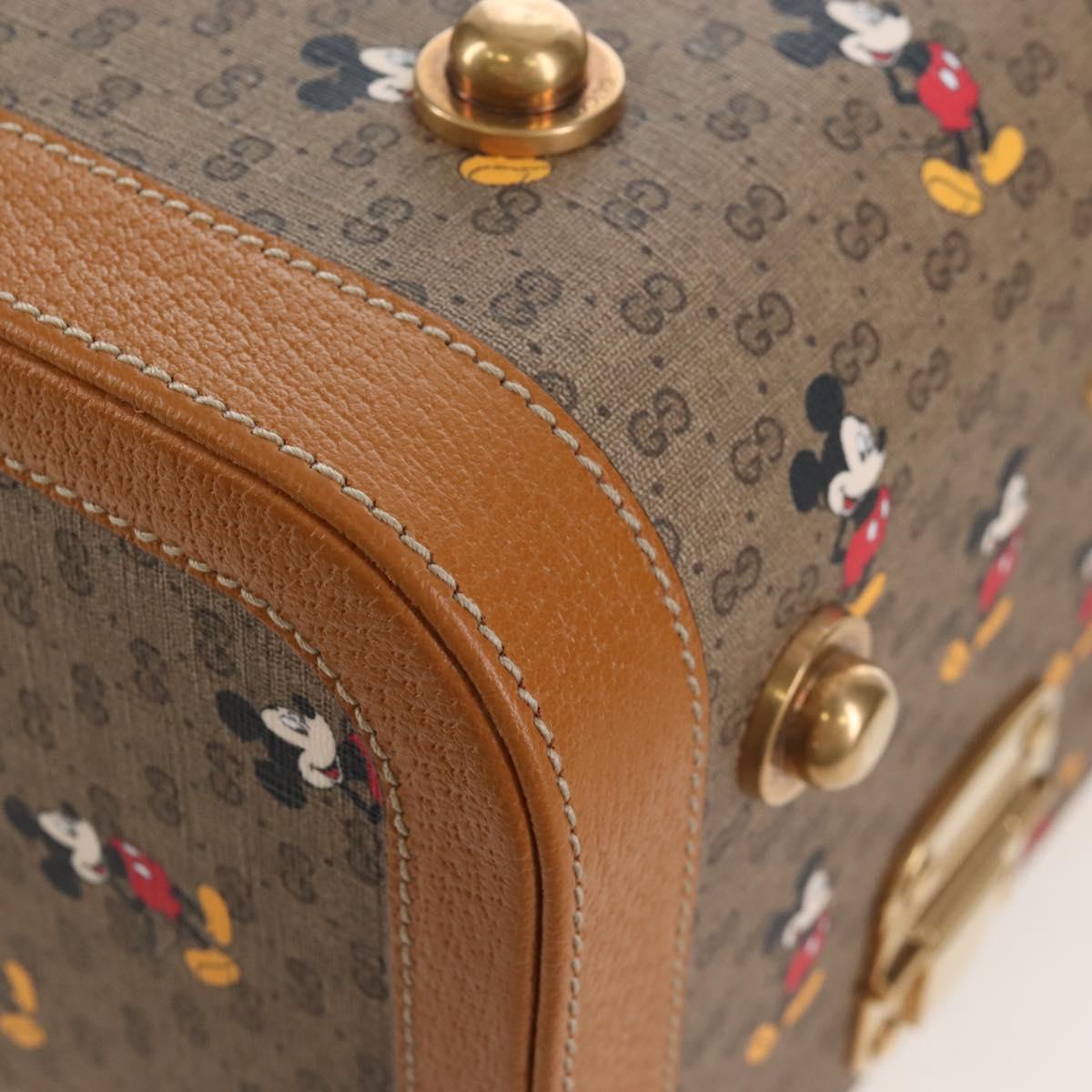 GUCCI x Disney Mickey Mouse Micro GG Supreme Suitcase PVC 602675 Auth 207045SM