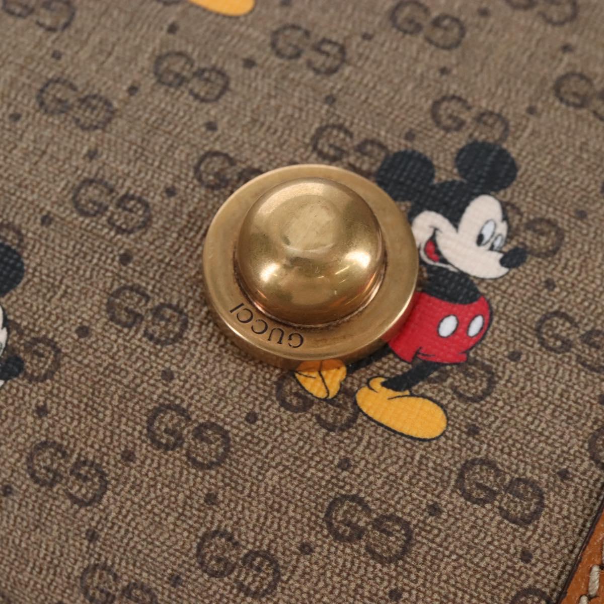 GUCCI x Disney Mickey Mouse Micro GG Supreme Suitcase PVC 602675 Auth 207045SM