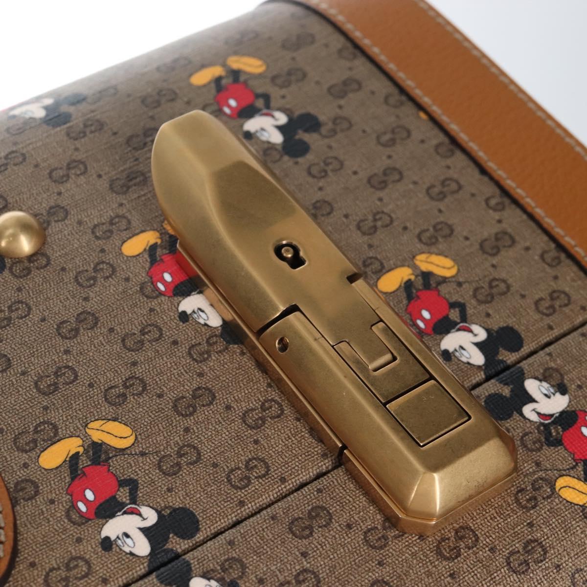 GUCCI x Disney Mickey Mouse Micro GG Supreme Suitcase PVC 602675 Auth 207045SM