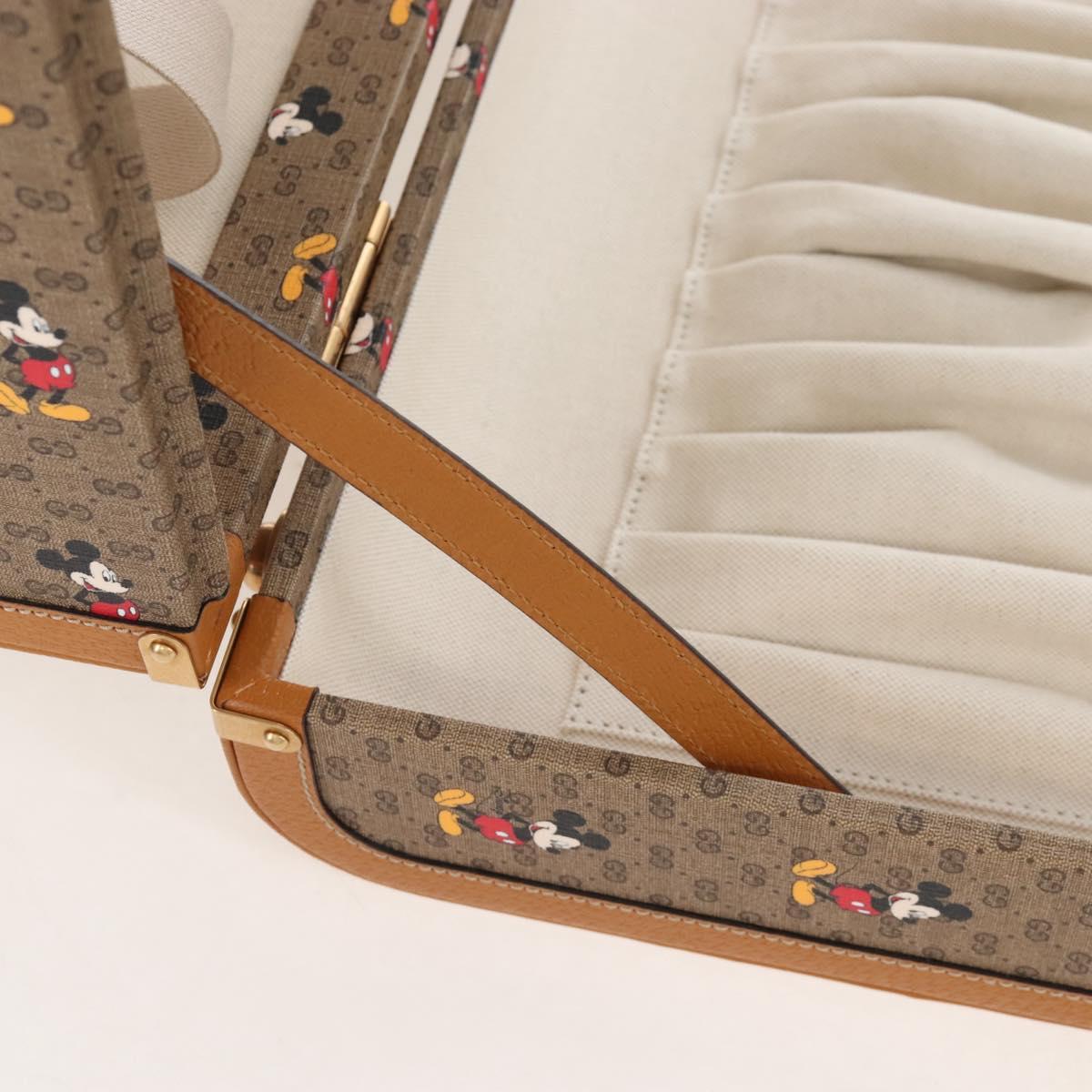 GUCCI x Disney Mickey Mouse Micro GG Supreme Suitcase PVC 602675 Auth 207045SM