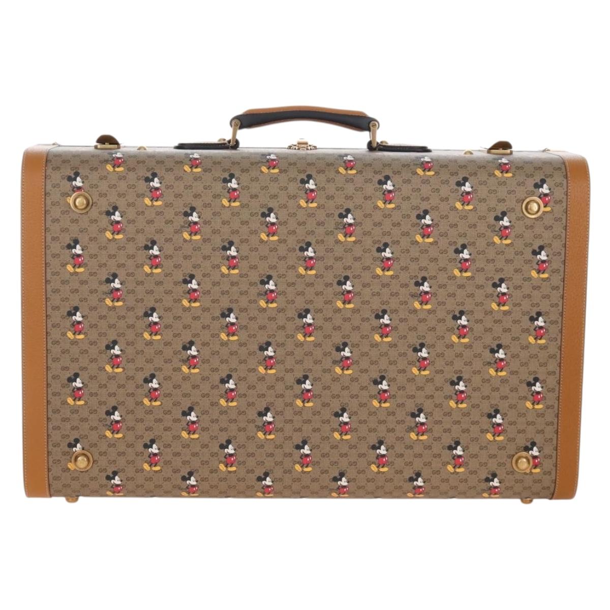 GUCCI x Disney Mickey Mouse Micro GG Supreme Suitcase PVC 602675 Auth 207045SM