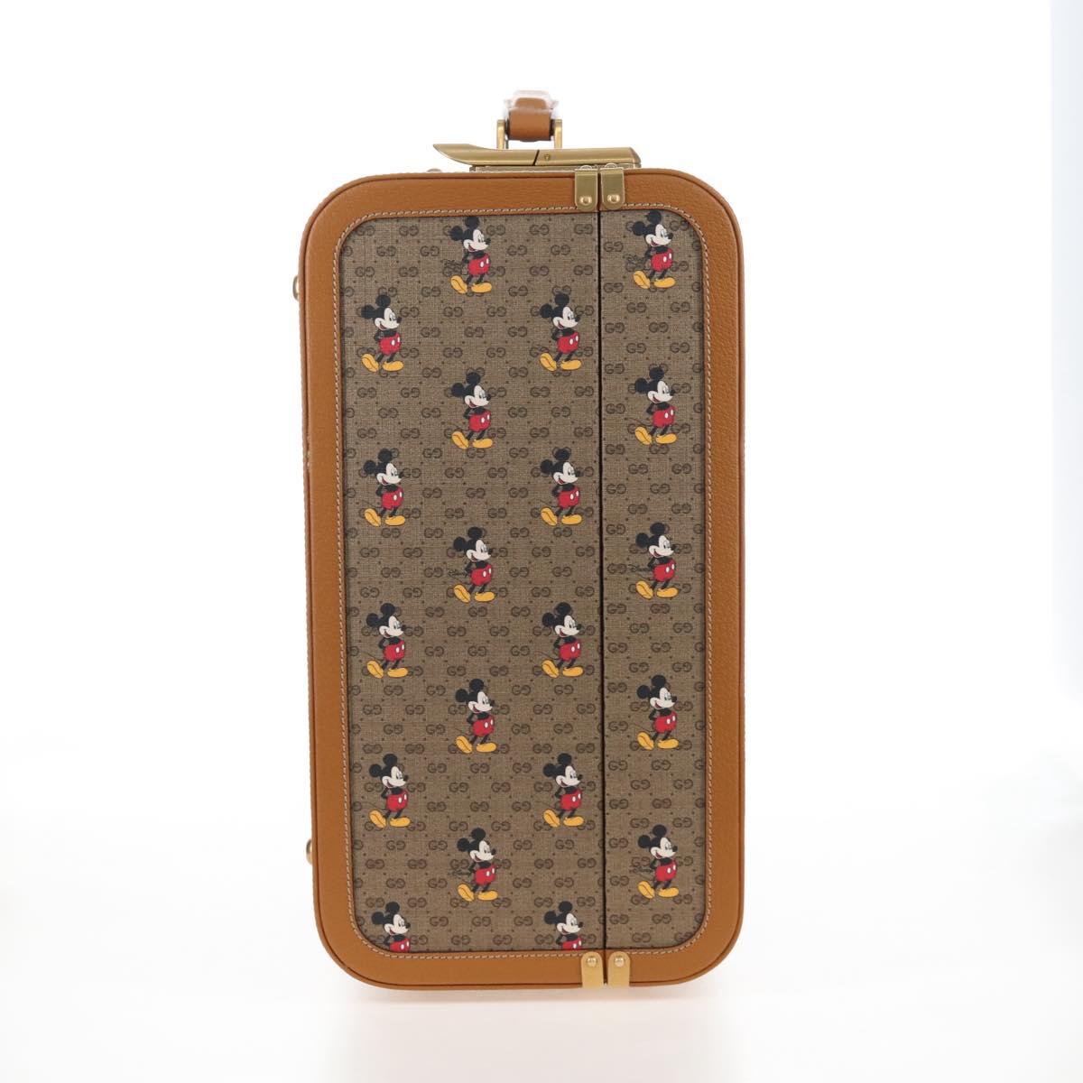 GUCCI x Disney Mickey Mouse Micro GG Supreme Suitcase PVC 602675 Auth 207045SM