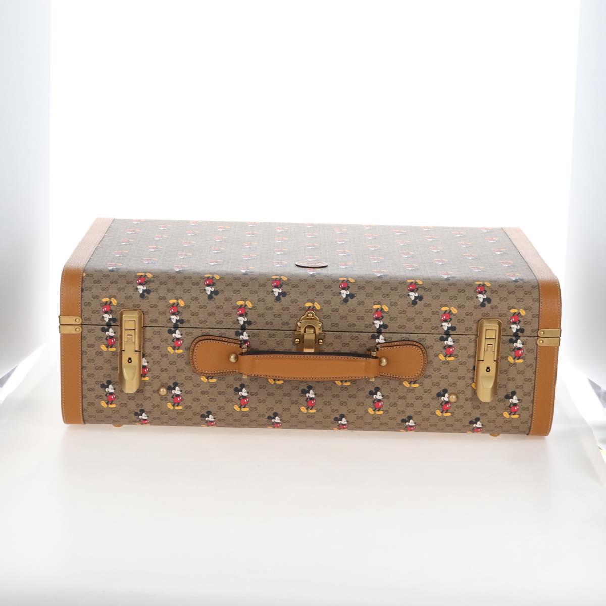 GUCCI x Disney Mickey Mouse Micro GG Supreme Suitcase PVC 602675 Auth 207045SM