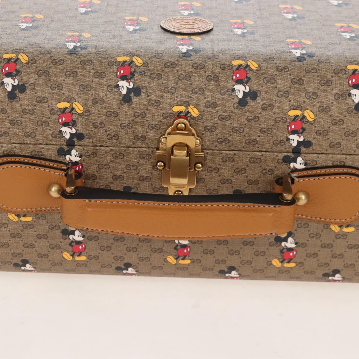 GUCCI x Disney Mickey Mouse Micro GG Supreme Suitcase PVC 602675 Auth 207045SM