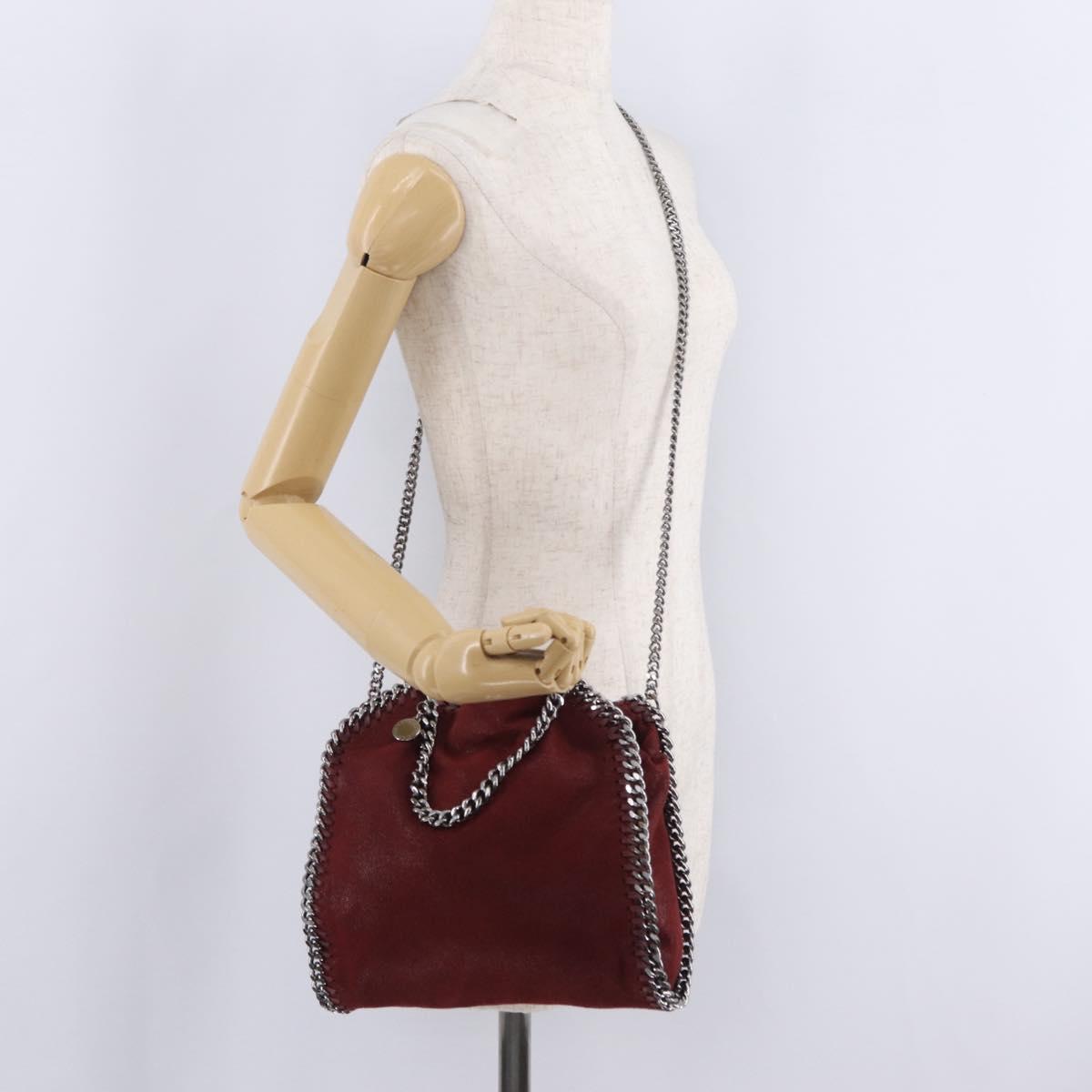 Stella McCartney Chain Falabella Bag Polyester Bordeaux 371223 Auth 207062A