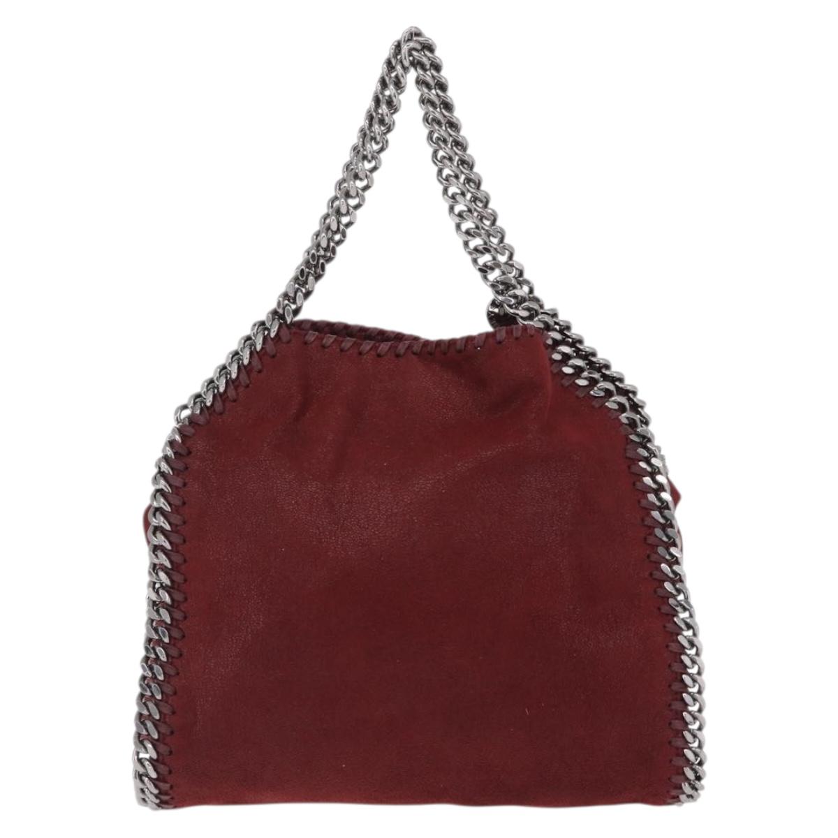 Stella McCartney Chain Falabella Bag Polyester Bordeaux 371223 Auth 207062A