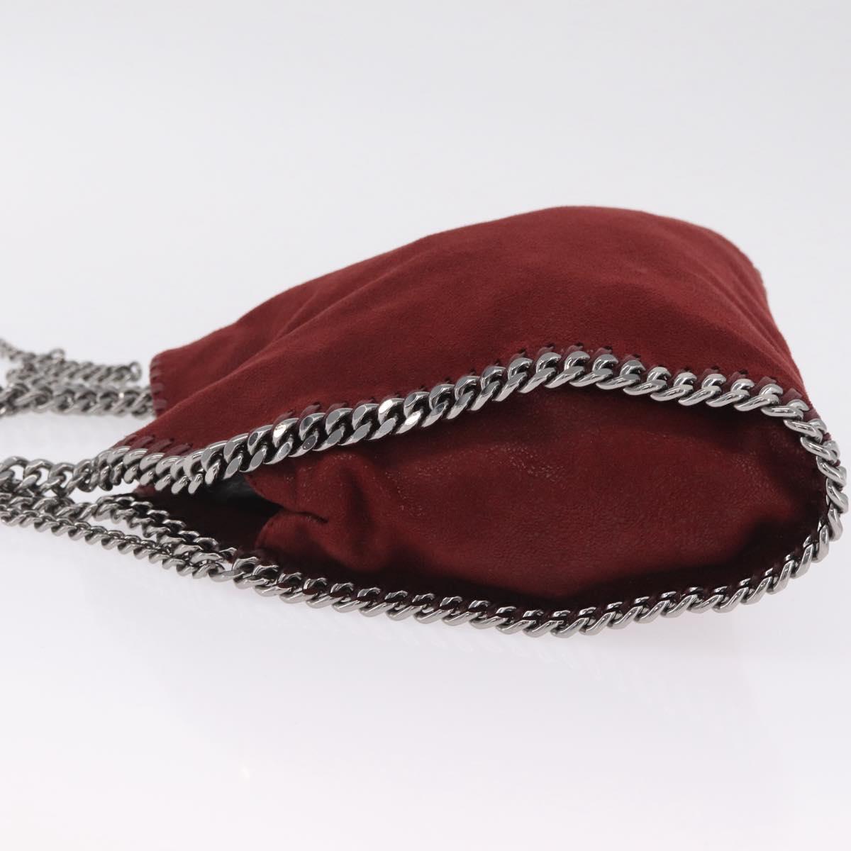 Stella McCartney Chain Falabella Bag Polyester Bordeaux 371223 Auth 207062A