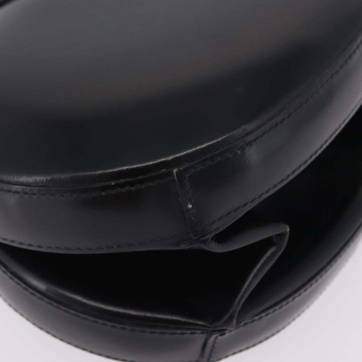 LOEWE Hand Bag Leather Black Gold Auth 207063A