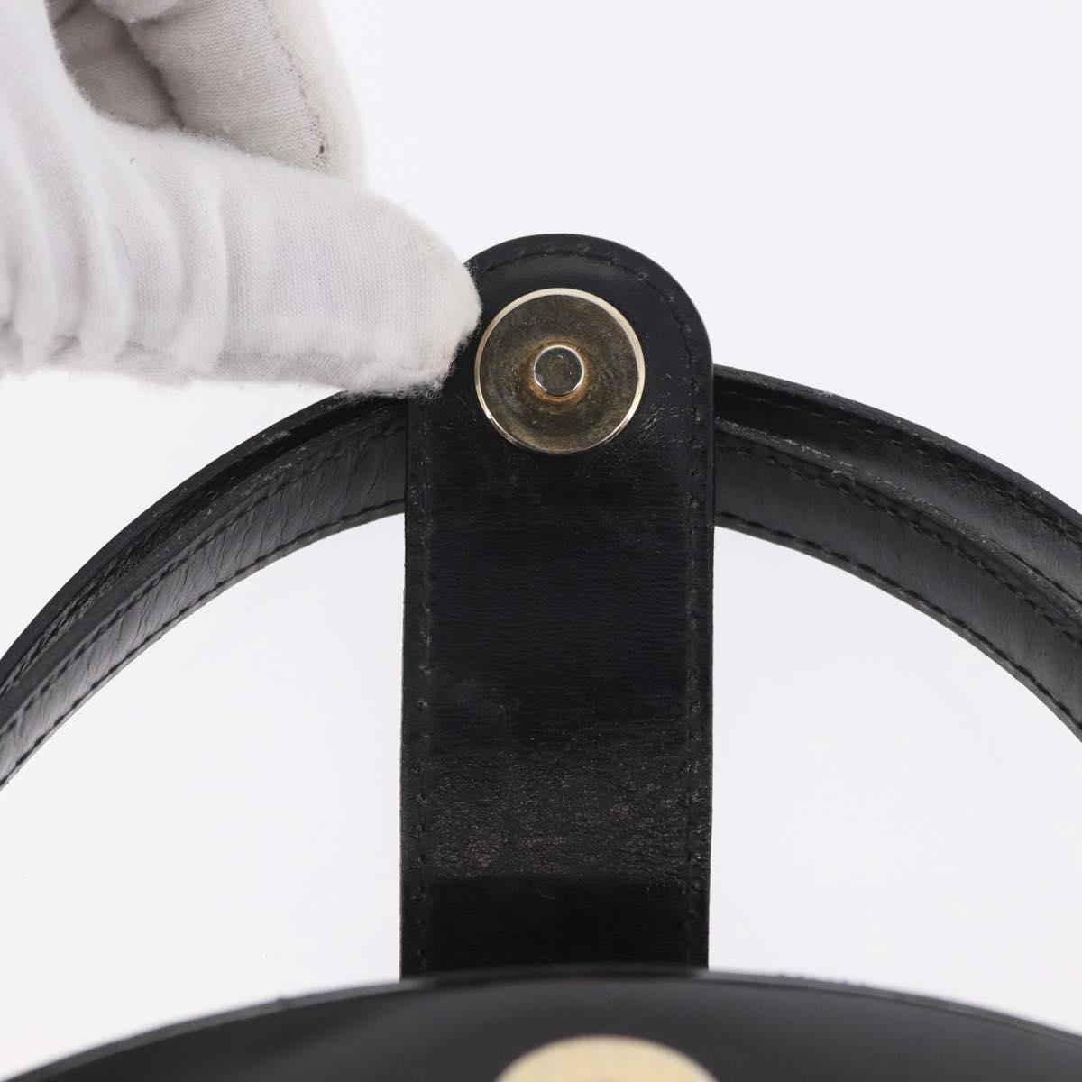 LOEWE Hand Bag Leather Black Gold Auth 207063A