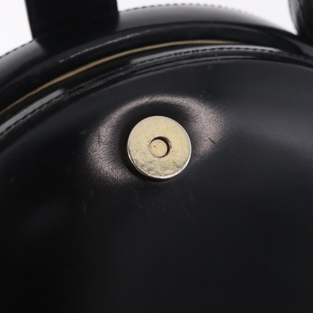 LOEWE Hand Bag Leather Black Gold Auth 207063A