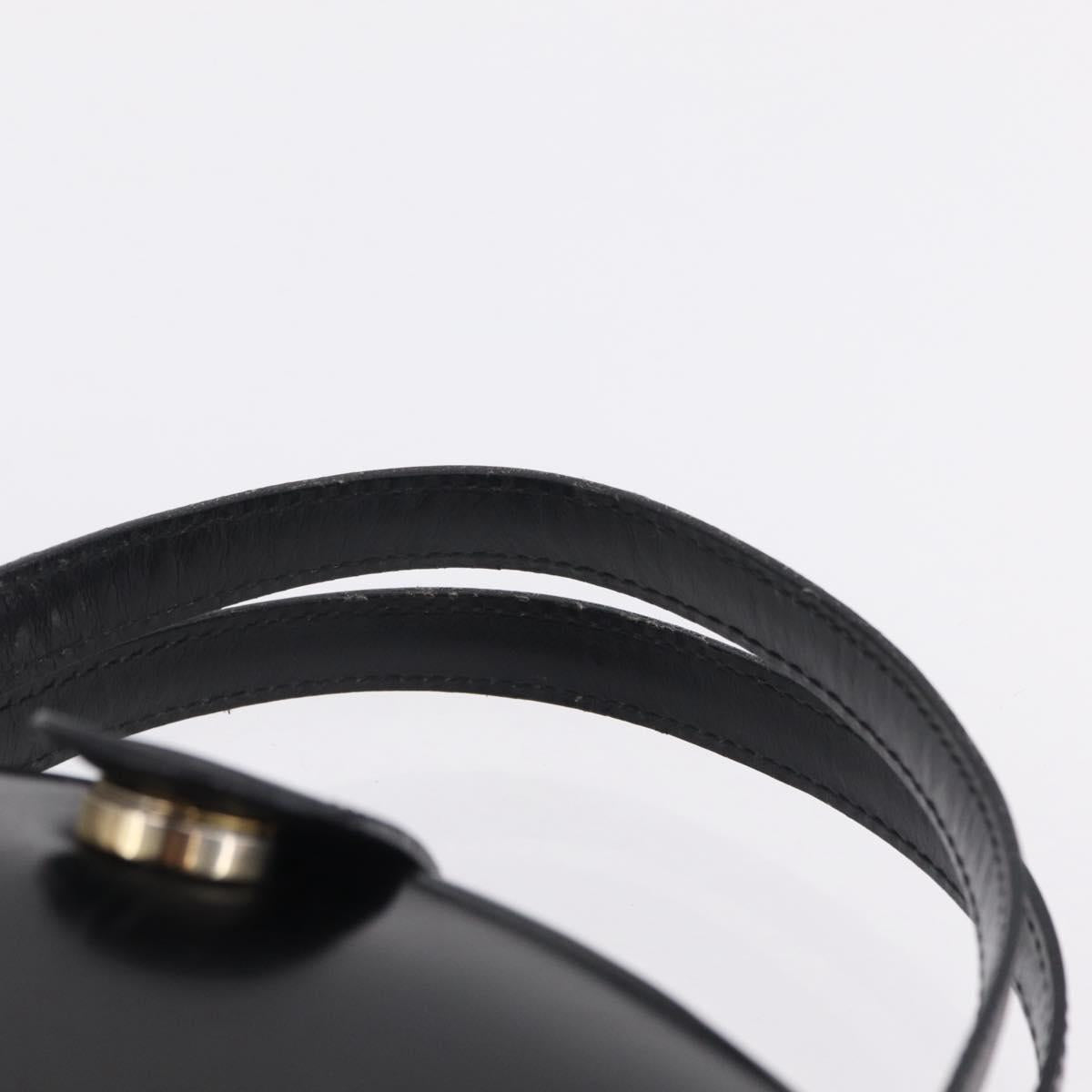 LOEWE Hand Bag Leather Black Gold Auth 207063A