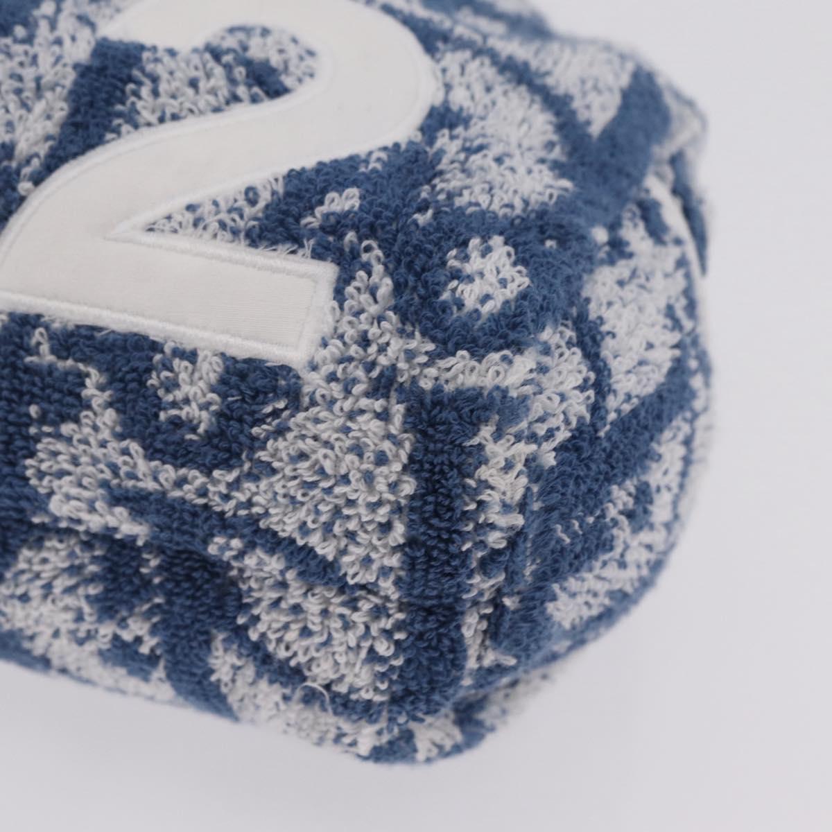 Christian Dior Trotter Canvas Hand Bag pile Blue Auth 207064A