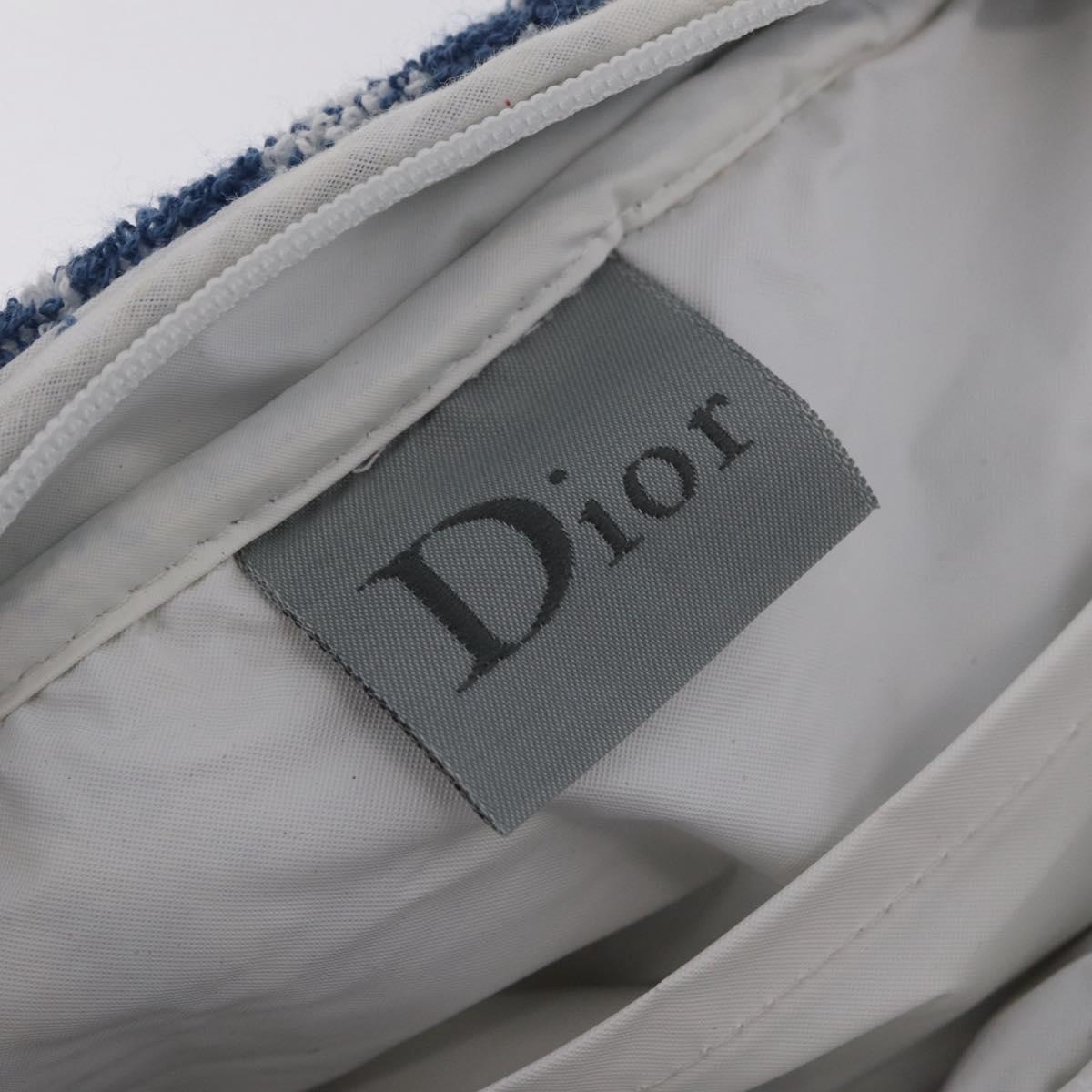 Christian Dior Trotter Canvas Hand Bag pile Blue Auth 207064A