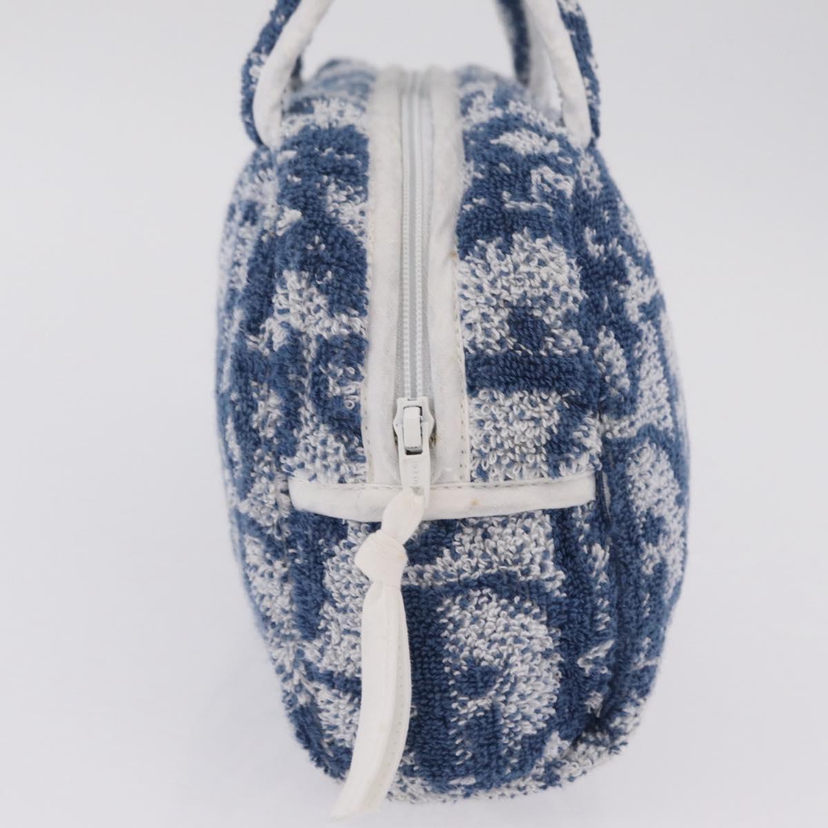 Christian Dior Trotter Canvas Hand Bag pile Blue Auth 207064A