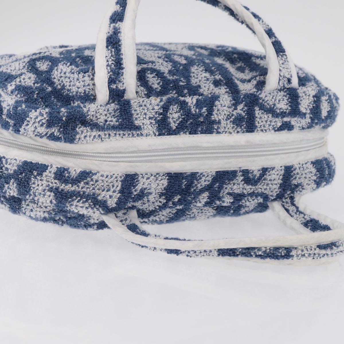 Christian Dior Trotter Canvas Hand Bag pile Blue Auth 207064A