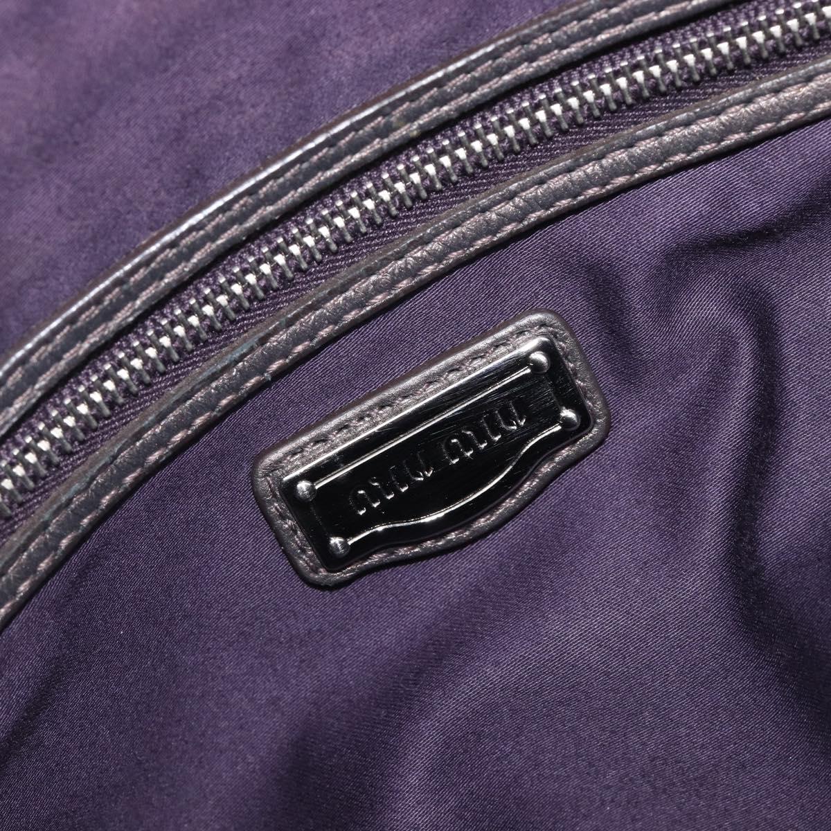 Miu Miu Matelasse Hand Bag Leather Gray Silver Auth 207068A