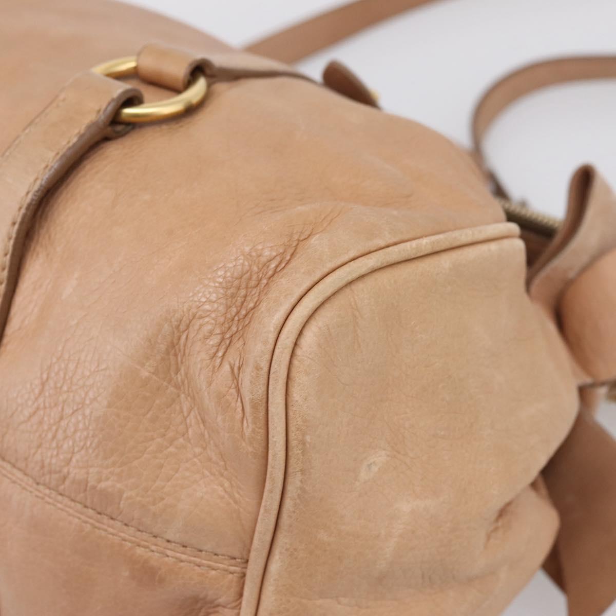 Miu Miu Matelasse Hand Bag Leather 2way Brown Gold Auth 207078A