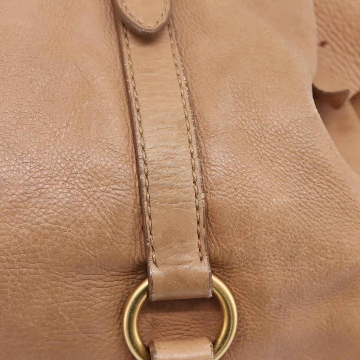 Miu Miu Matelasse Hand Bag Leather 2way Brown Gold Auth 207078A