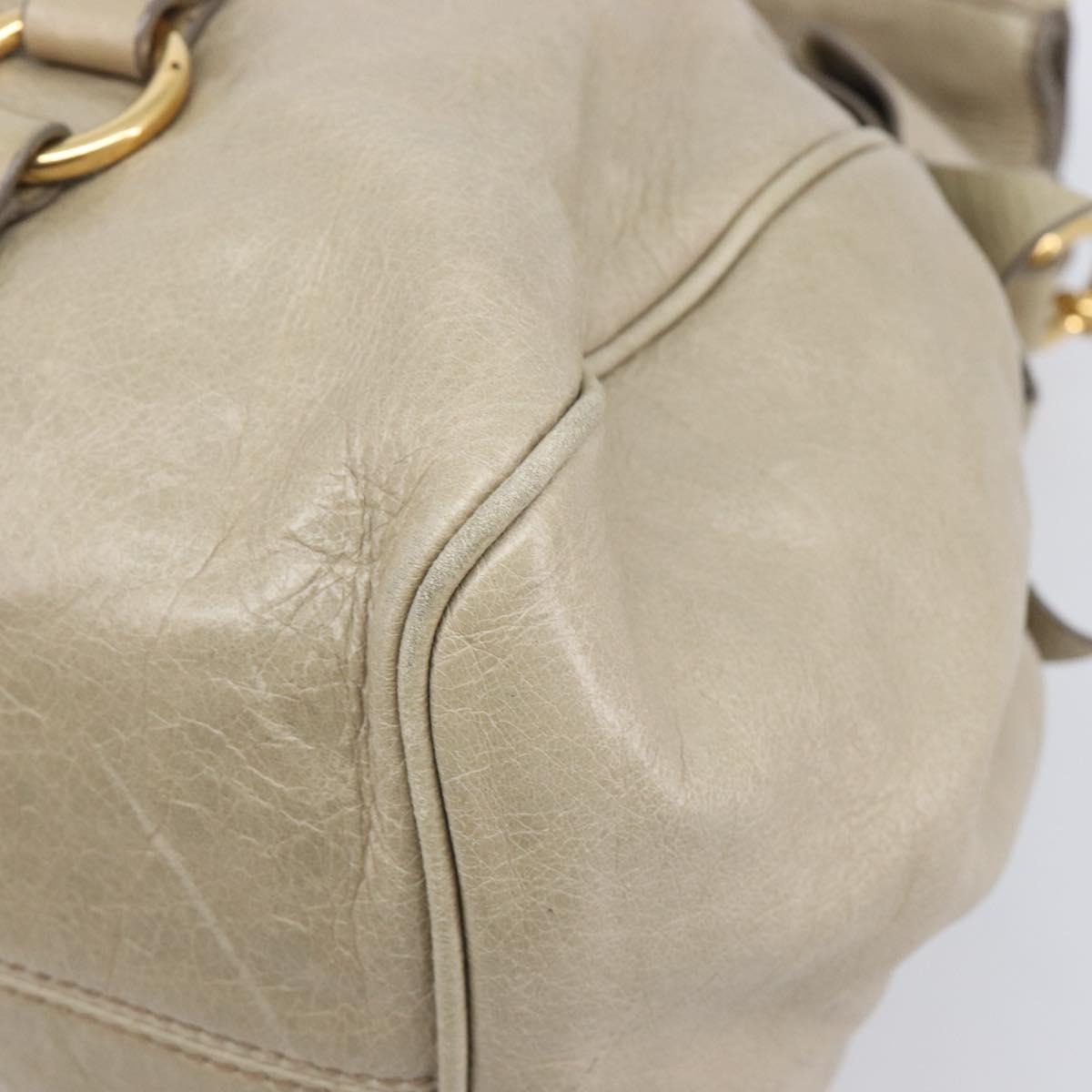 Miu Miu Matelasse Hand Bag Vitellolux 2way Beige Gold Auth 207079M