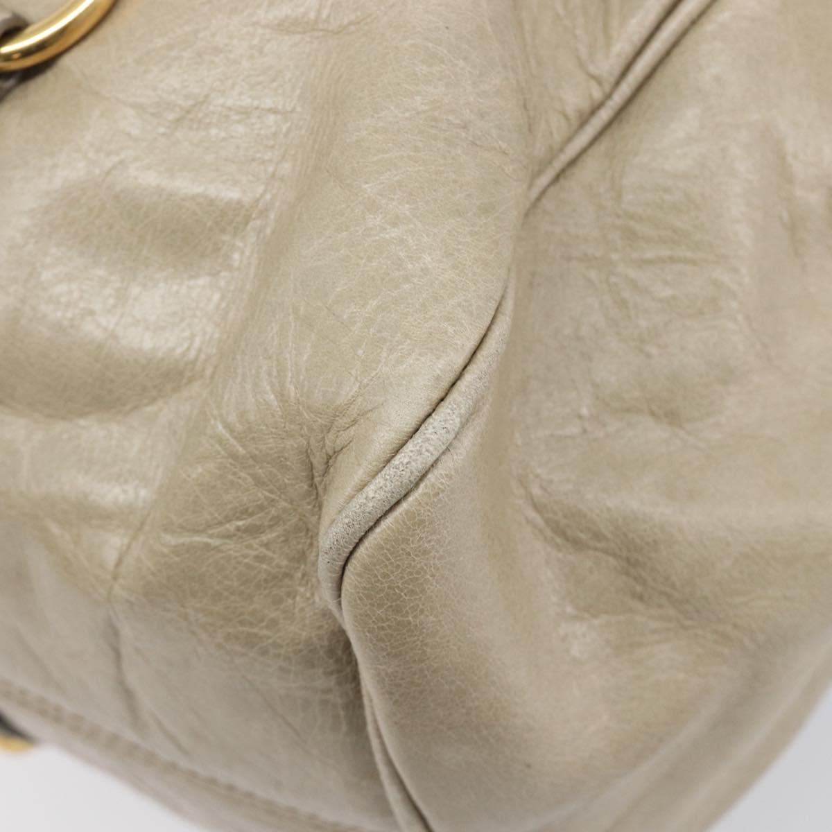 Miu Miu Matelasse Hand Bag Vitellolux 2way Beige Gold Auth 207079M