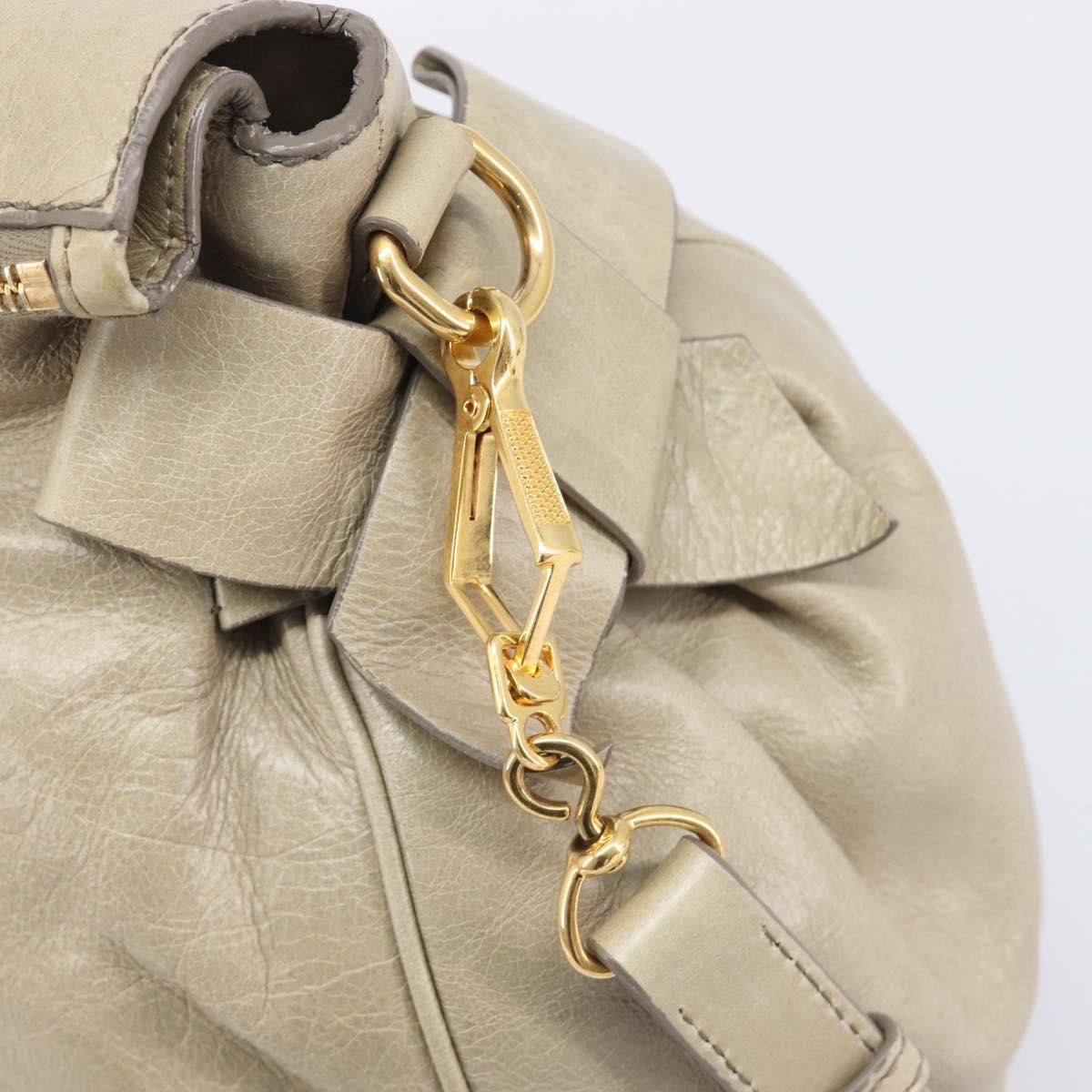 Miu Miu Matelasse Hand Bag Vitellolux 2way Beige Gold Auth 207079M