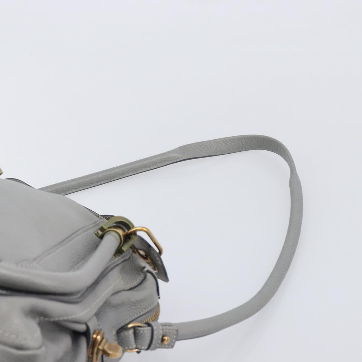 Chloe Paraty Hand Bag Leather 2way Gray Gold Auth 207091V