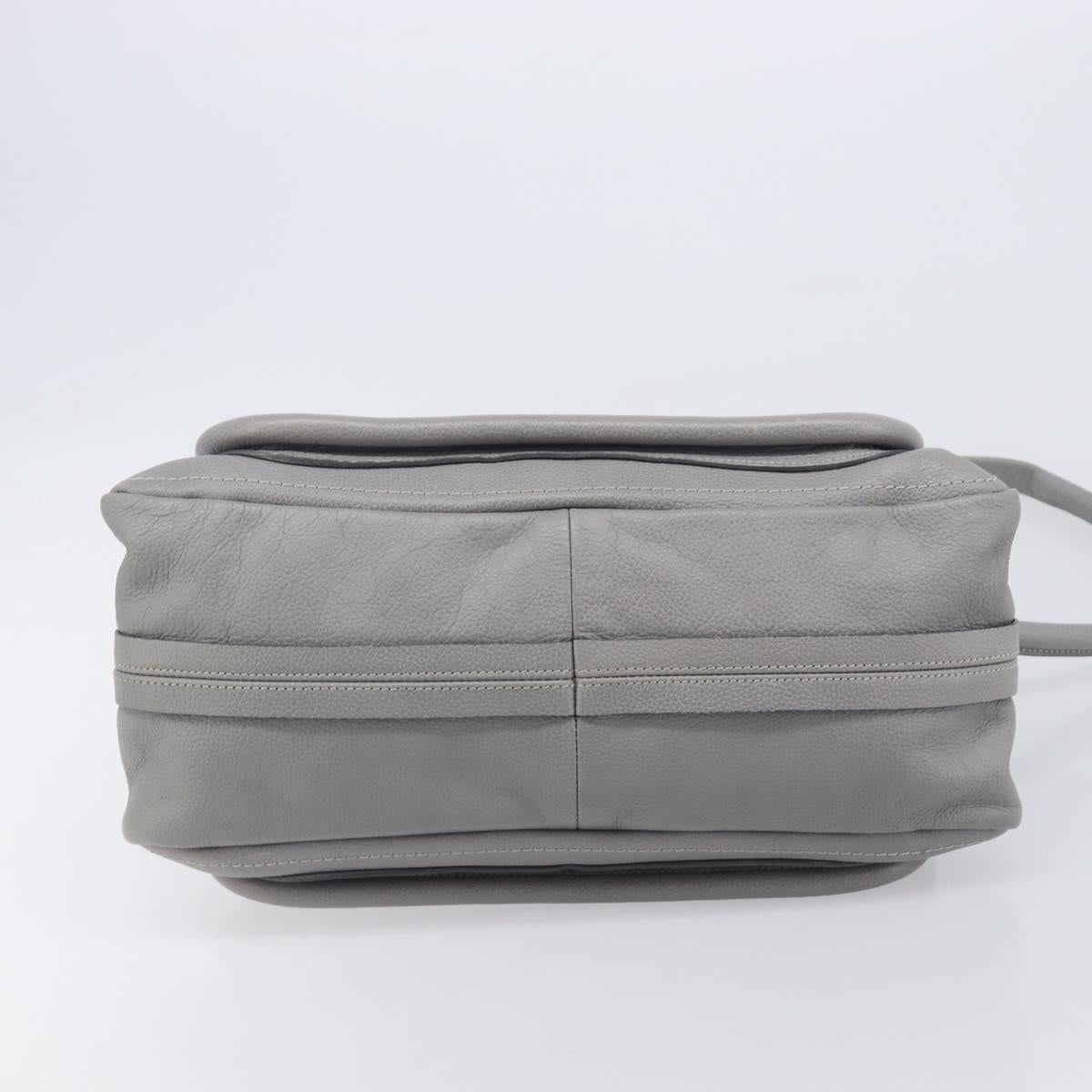 Chloe Paraty Hand Bag Leather 2way Gray Gold Auth 207091V