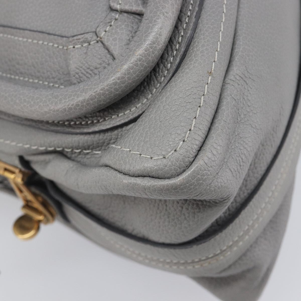 Chloe Paraty Hand Bag Leather 2way Gray Gold Auth 207091V