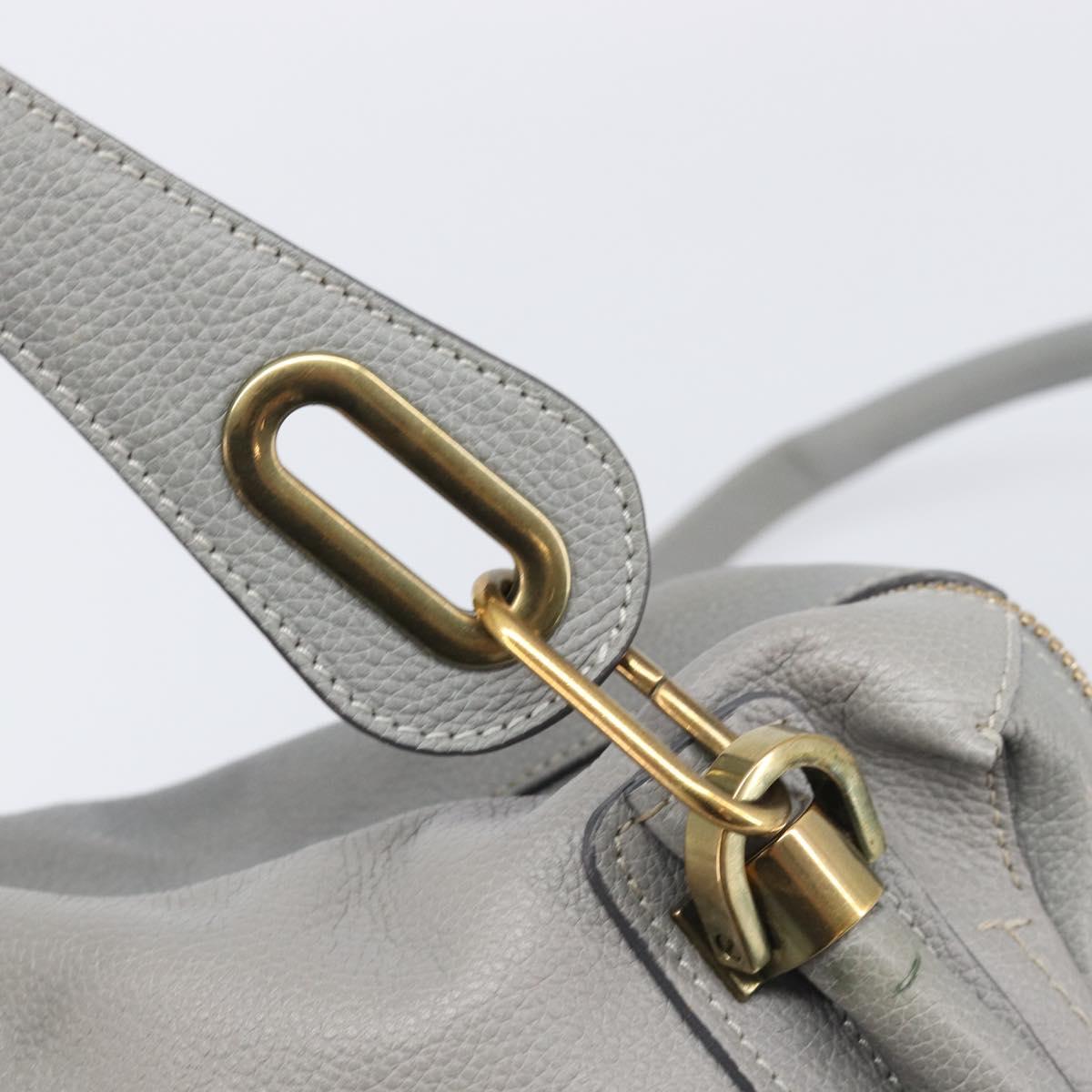 Chloe Paraty Hand Bag Leather 2way Gray Gold Auth 207091V