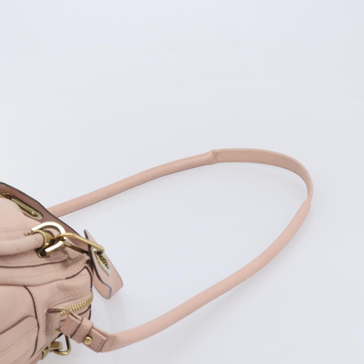 Chloe Paraty Hand Bag Leather 2way Pink Gold Auth 207095V