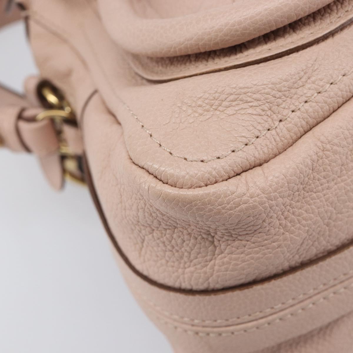 Chloe Paraty Hand Bag Leather 2way Pink Gold Auth 207095V