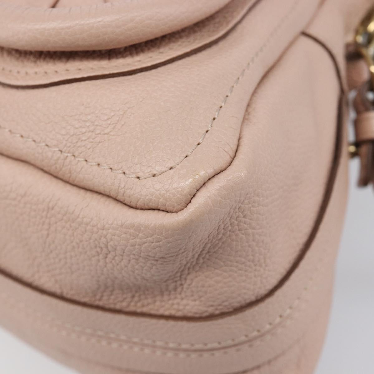Chloe Paraty Hand Bag Leather 2way Pink Gold Auth 207095V