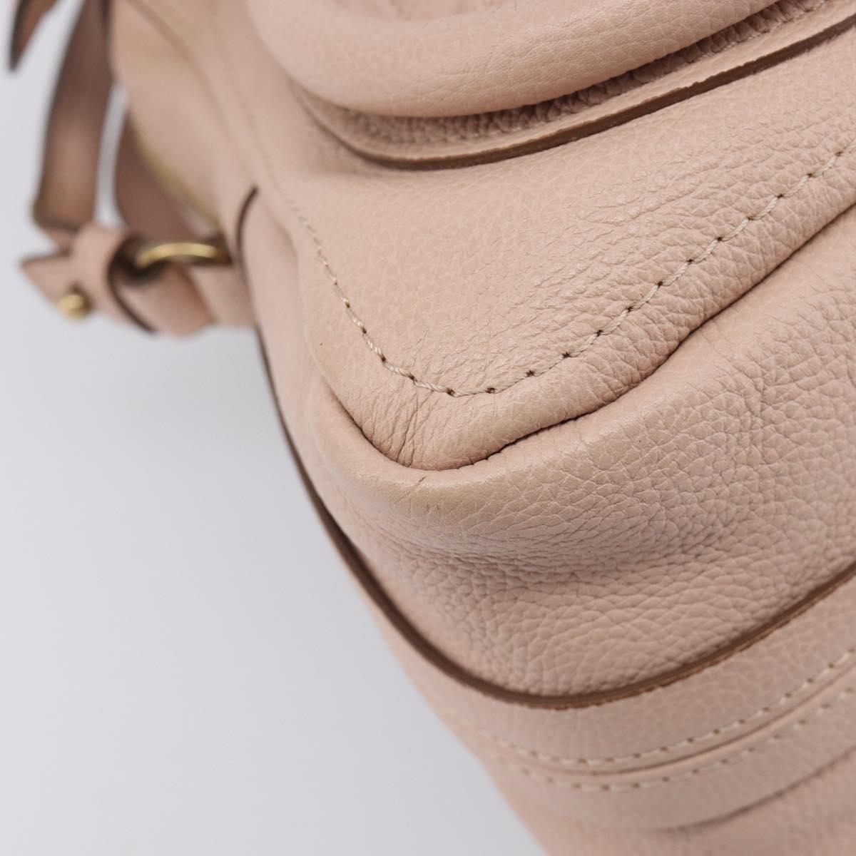 Chloe Paraty Hand Bag Leather 2way Pink Gold Auth 207095V