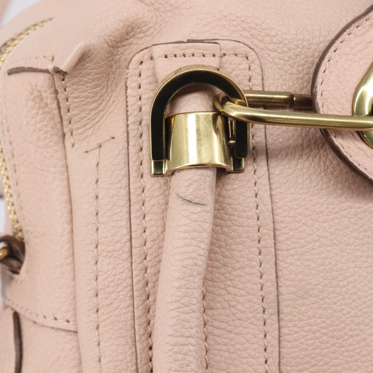 Chloe Paraty Hand Bag Leather 2way Pink Gold Auth 207095V