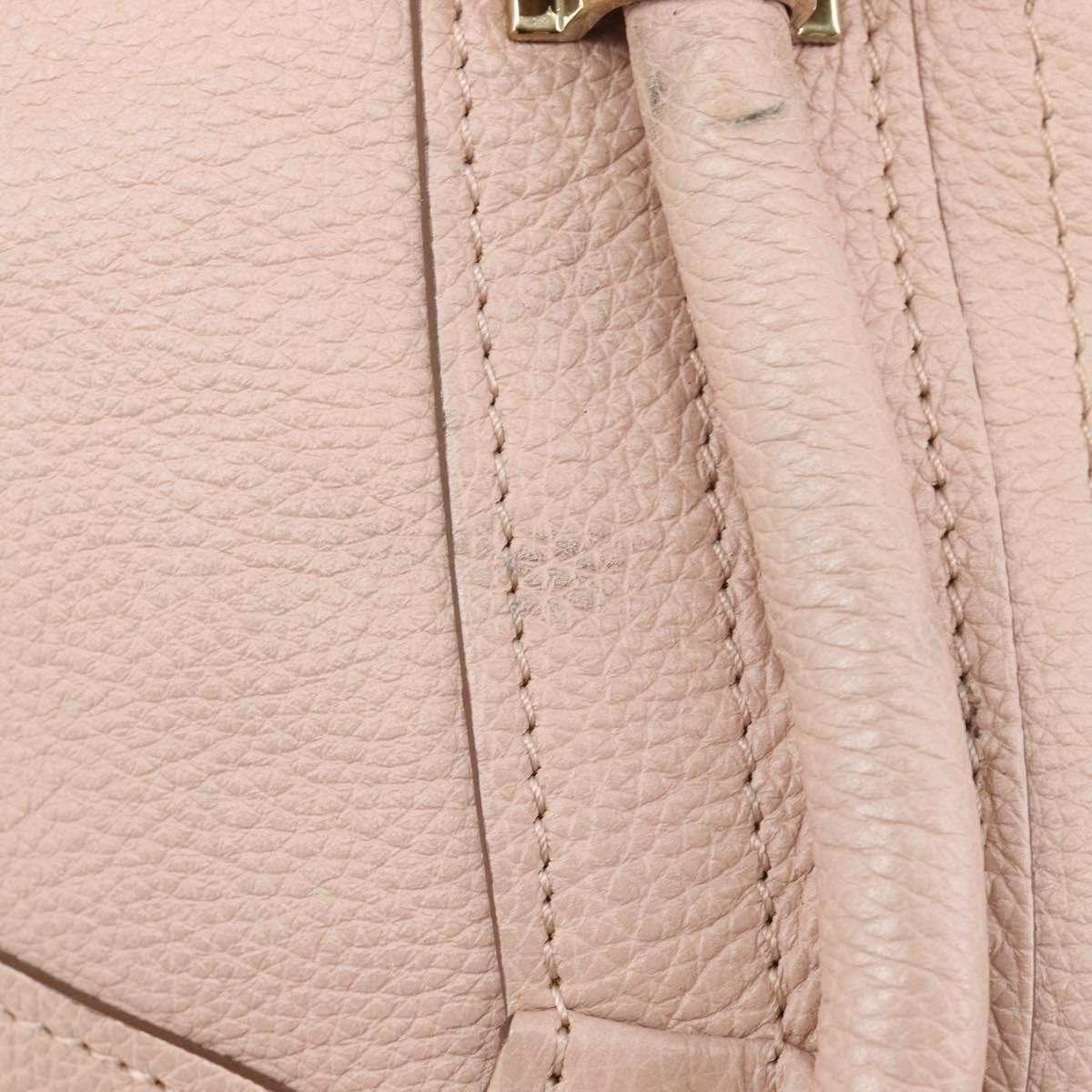 Chloe Paraty Hand Bag Leather 2way Pink Gold Auth 207095V