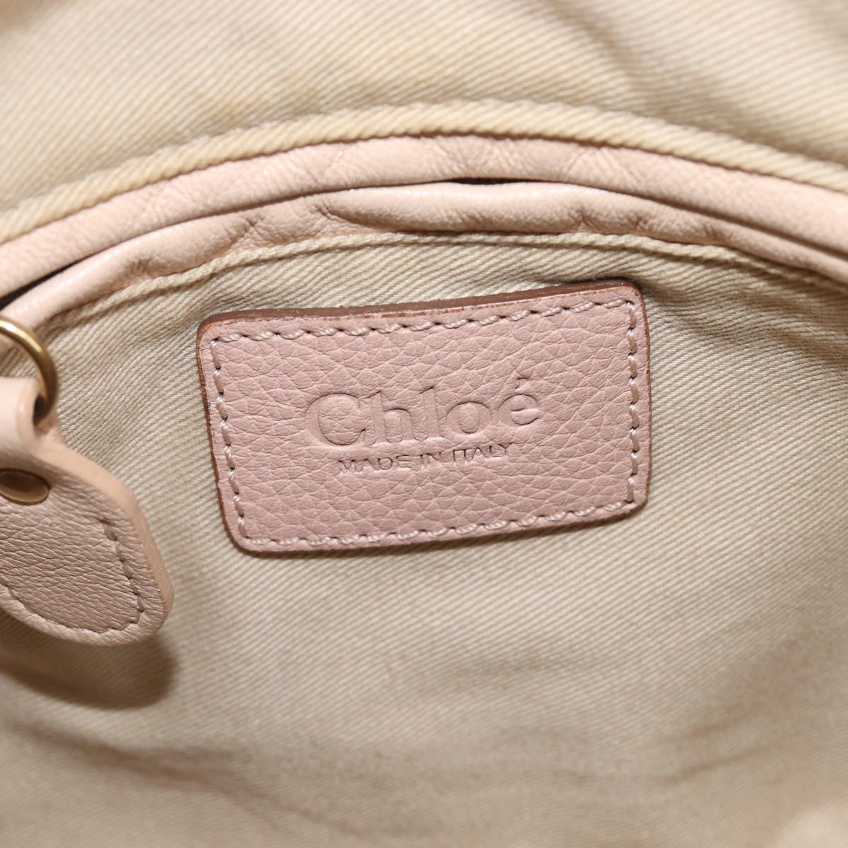 Chloe Paraty Hand Bag Leather 2way Pink Gold Auth 207095V