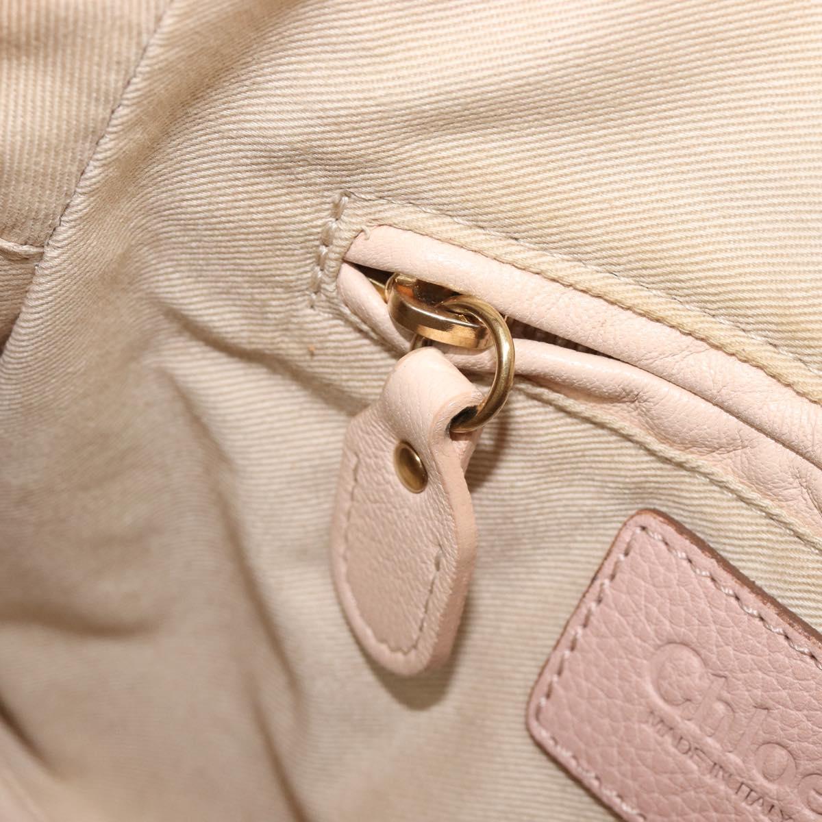 Chloe Paraty Hand Bag Leather 2way Pink Gold Auth 207095V
